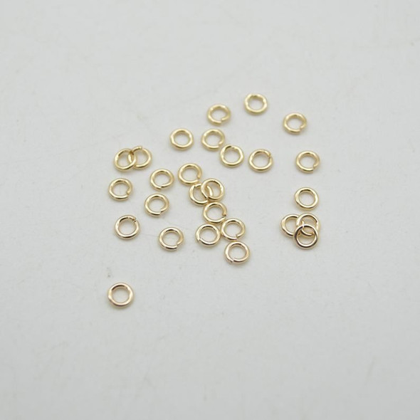 14K Gold Filled Findings - Gold Filled Click and Lock Jump Ring - 0.76mm x 3.8mm - 10 or 20 Count - Made in USA