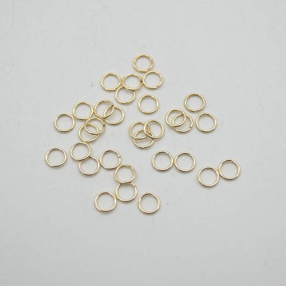 14K Gold Filled Findings - Gold Filled Click and Lock Jump Ring - 0.76mm x 6mm - 10 or 20 Count - Made in USA