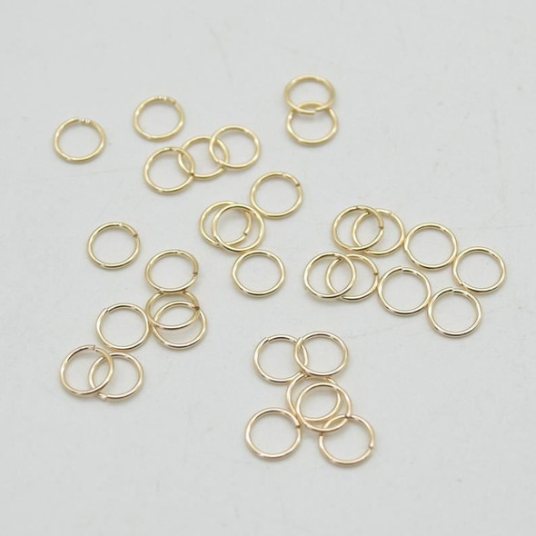 14K Gold Filled Findings - Gold Filled Click and Lock Jump Ring - 0.64mm x 4.3mm - 10 or 20 Count - Made in USA