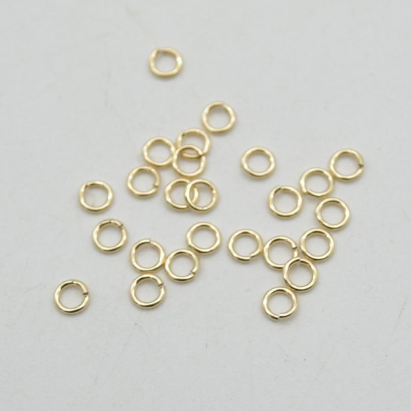 14K Gold Filled Findings - Gold Filled Click and Lock Jump Ring - 0.76mm x 4.3mm - 10 or 20 Count - Made in USA