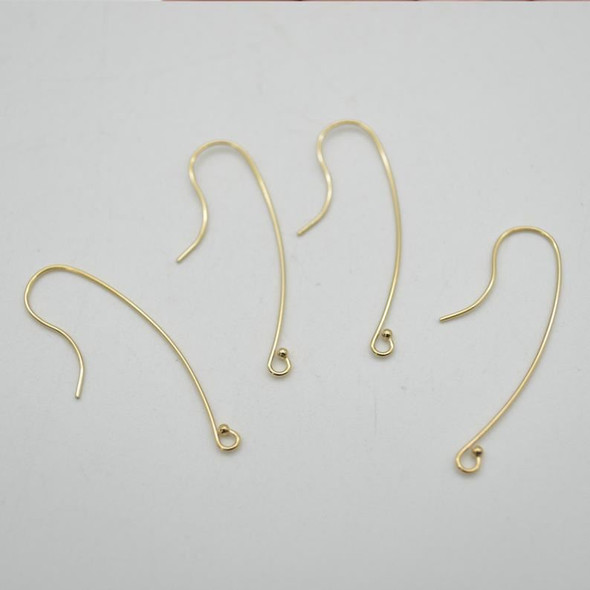 14K Gold Filled Findings - Gold Filled Long Ball End Earring Wire- 0.64mm x 20mm - 2 or 6 Count - Made in China