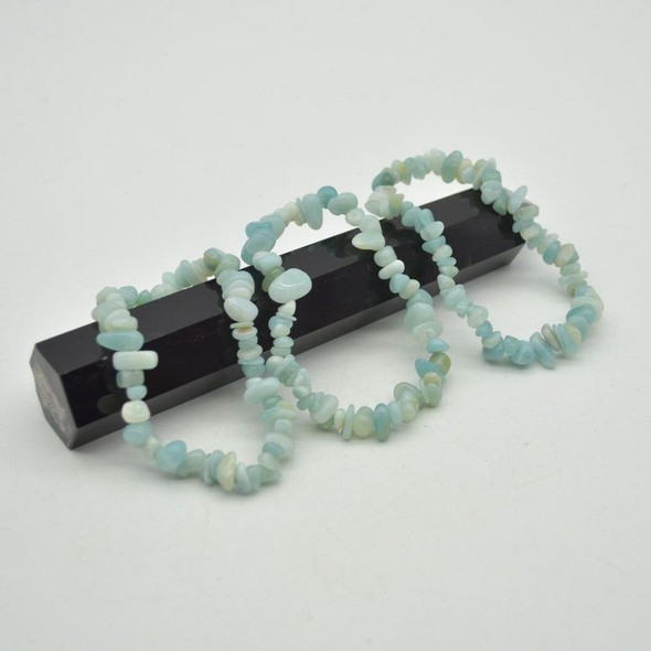 Amazonite Gemstone Chip Bracelet / Beads Sample strand