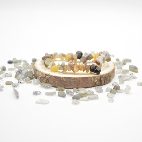 Botswana Agate Gemstone Chip Bracelet / Beads Sample strand
