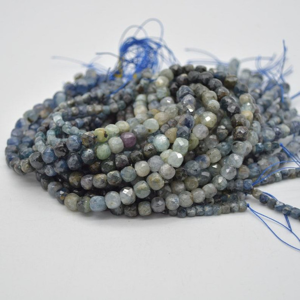 High Quality Grade A Natural Multi-colour Kyanite Semi-precious Gemstone Faceted Cube Beads - 3mm - 4mm & 6 - 6.5mm - 15" strand
