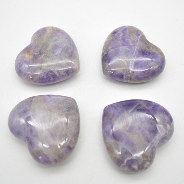 Natural Amethyst Gemstone Heart - 1 count - 6cm - 100 grams