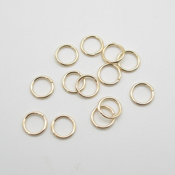 14K Gold Filled Findings - Gold Filled Click and Lock Jump Ring - 1mm x 9mm - 6 Count - Made in USA