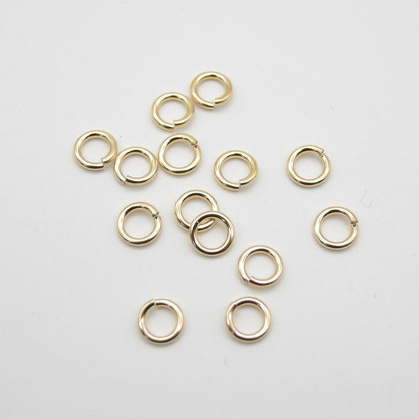 14K Gold Filled Findings - Gold Filled Click and Lock Jump Ring - 1.27mm x 7mm - 6 Count - Made in USA