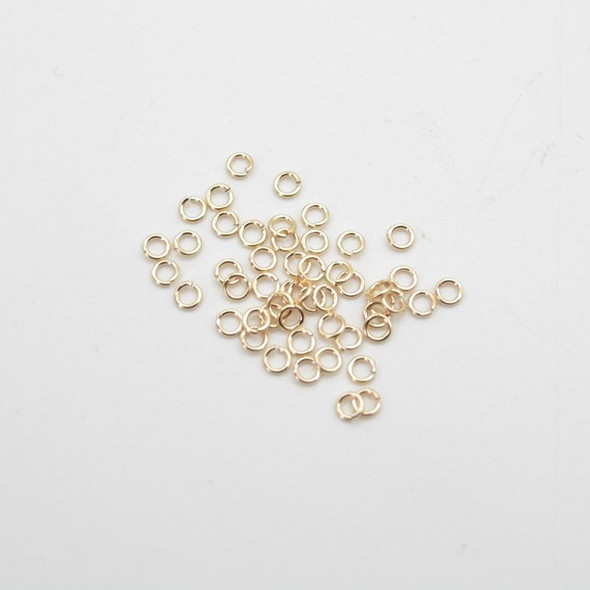 14K Gold Filled Findings - Gold Filled Click and Lock Jump Ring - 0.50mm x 2.5mm - 20 or 50 Count - Made in USA