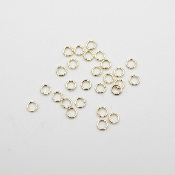 14K Gold Filled Findings - Gold Filled Click and Lock Jump Ring - 0.64mm x 3.8mm - 20 or 50 Count - Made in USA