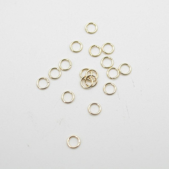 14K Gold Filled Findings - Gold Filled Click and Lock Jump Ring - 0.64mm x 4.5mm - 20 or 50 Count - Made in USA