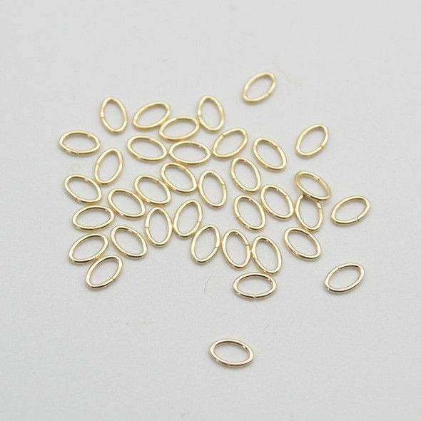 14K Gold Filled Findings - Gold Filled Click and Lock Oval Jump Ring - 0.64mm x 3.5mm x 5.3mm - 20 or 50 Count - Made in USA