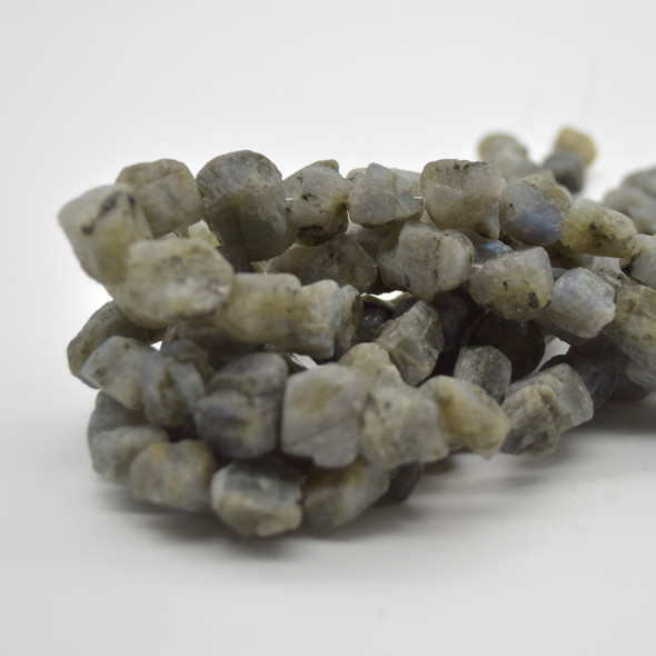 Raw Natural labradorite Semi-precious Gemstone Chunky Nugget Beads - approx 11mm - 13mm x 13mm - 15mm - approx 15" long strand