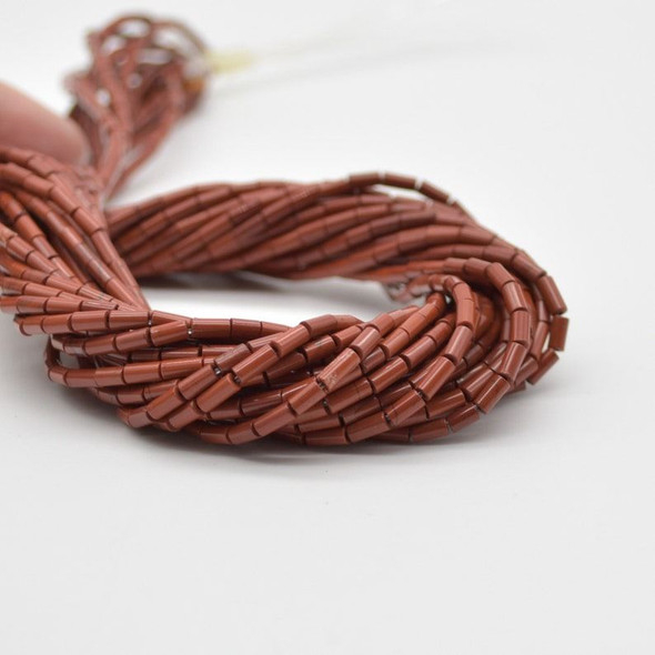 High Quality Grade A Natural Red Jasper Semi-precious Gemstone Round Tube Beads - 4mm x 2mm - 15" strand High Quality Grade A Natural Red Jasper Semi-precious Gemstone Round Tube Beads - 4mm x 2mm - 15" strand