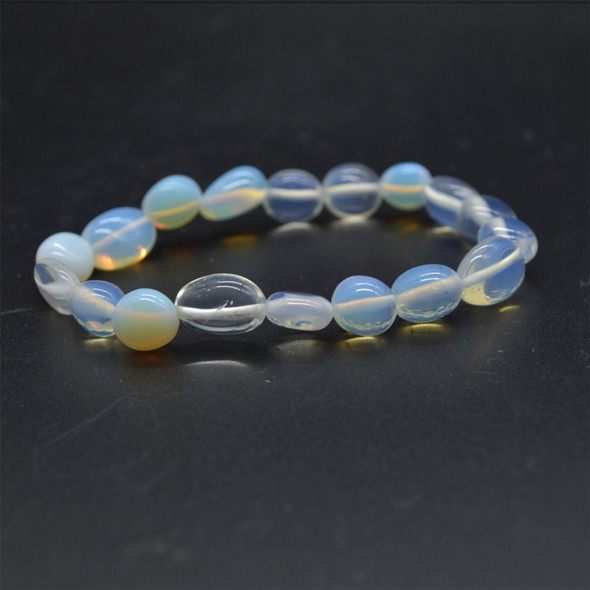 Opalite Pebble Nugget Beads Bracelet / Sample Strand - 8mm - 10mm, 7.5"