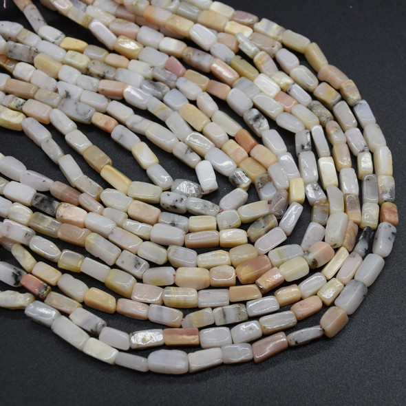 Natural Handmade Pink Opal Semi-precious Gemstone Irregular Rectangular Beads - 7mm - 10mm - 13'' Strand