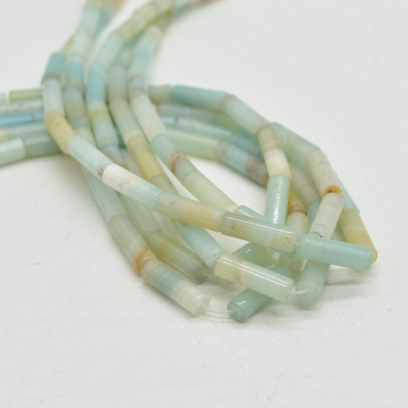 Multi-Colour Amazonite Semi-precious Gemstone Round Tube Beads - 13mm x 4mm - 15'' strand