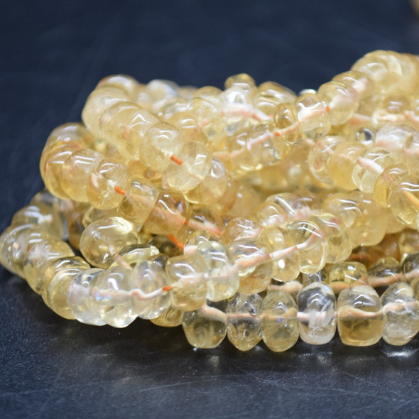 Citrine Irregular Gemstone SMOOTH Rondelle Spacer Beads - 5-7mm, 7-9mm sizes - 13'' Strand