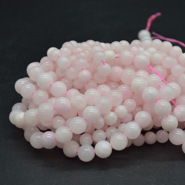 Natural Pink Mangano Calcite Semi-Precious Gemstone Round Beads - 8mm, 10mm Sizes - 15.5'' Strand