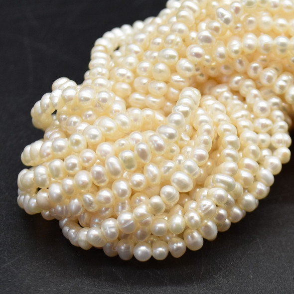Natural Freshwater Potato Pearl Beads - Off White - 3.5mm - 4mm - 14'' Strand