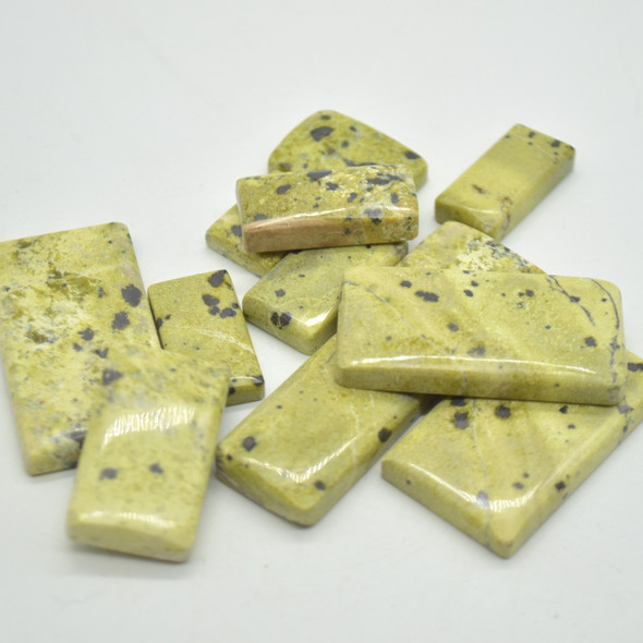 Natural Large Gaspeite Semi-precious Rectangular Gemstone Cabochons  - 1 Count  - 3 Options