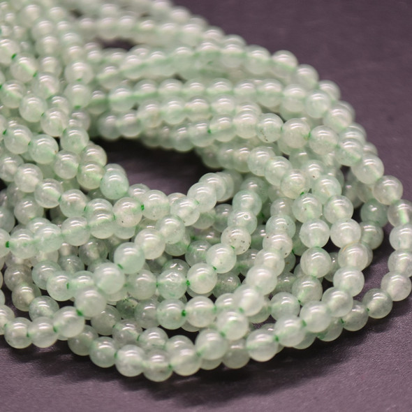 Natural Green Aventurine SMOOTH Round Semi-precious Gemstone Beads - 3mm - 15'' Strand 