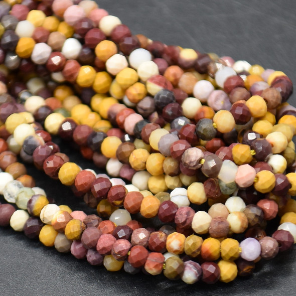 Natural Mookite/Mookaite Gemstone FACETED Rondelle Beads - 3mm x 2mm - 15'' Strand
