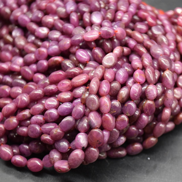 Natural Ruby Semi-precious Gemstone Pebble Tumbledstone Nugget Beads - 5mm - 8mm - 16'' Strand