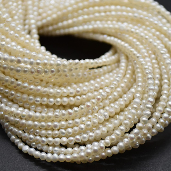 Freshwater Pearl Beads - Near Round Pearls, 1.9mm - 2.2mm - 15.5'' Strand, for Jewellery Making