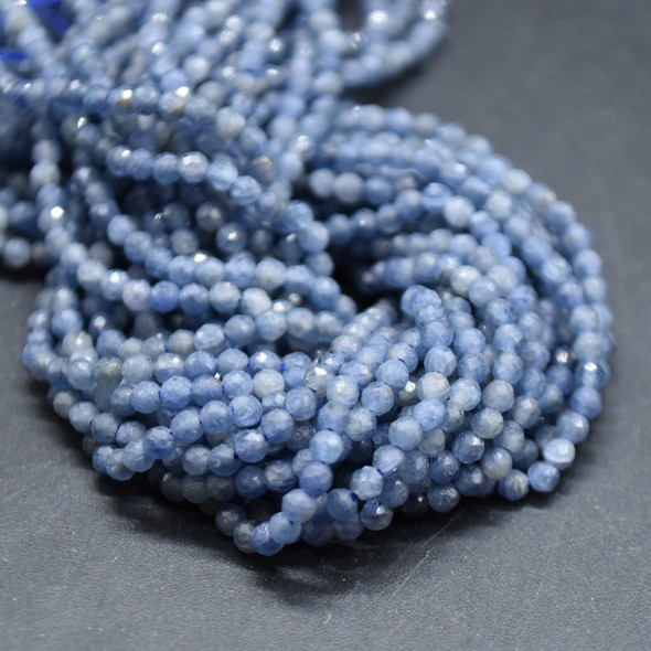 Sapphire FACETED Round Beads - 2mm - 15'' Strand, for Jewellery Making, DIY