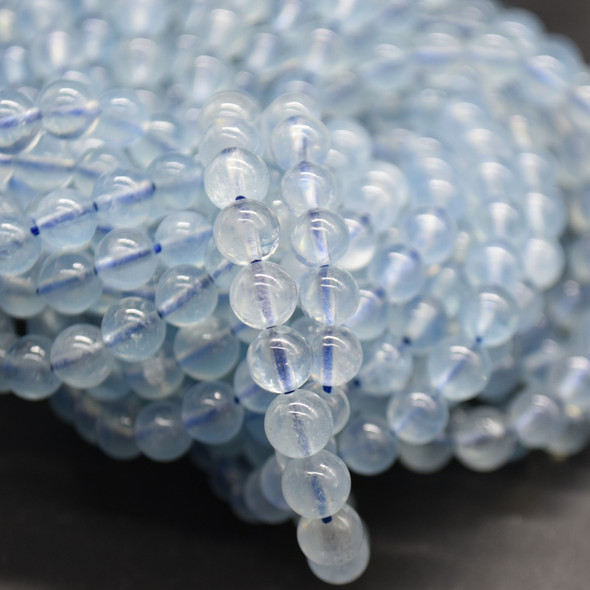Aquamarine Round Beads - 5mm - 5.7mm - Grade A+ - 22'' Strand, for Jewellery Making, DIY