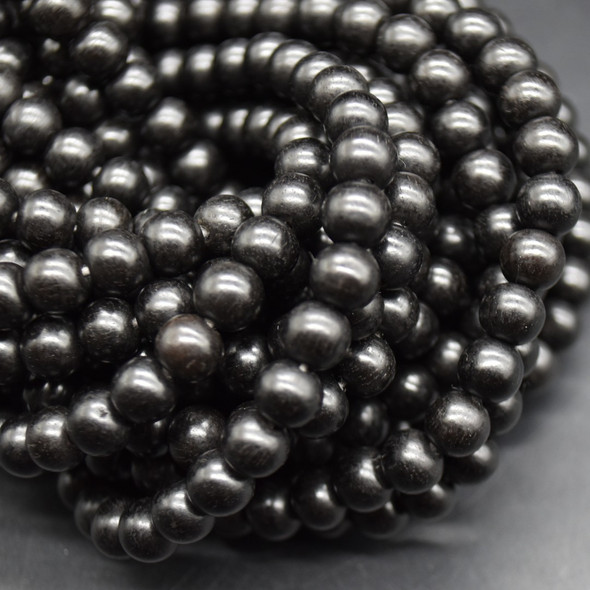 Natural Karungali Black Ebony Round Wood Beads - 108 beads - Mala Prayer Beads - 3mm, 4mm, 6mm, 8mm, 10mm Sizes