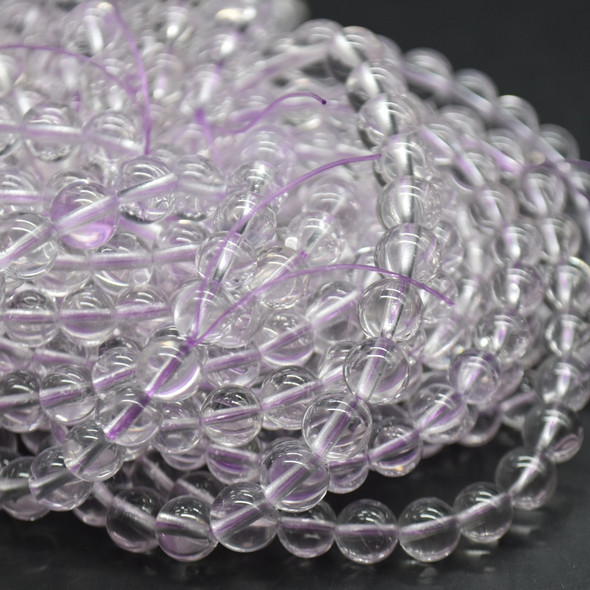 Clear Brazil Amethyst Round Beads - 5mm, 7mm, 8mm Sizes - 22'' Strand, For Jewellery Making