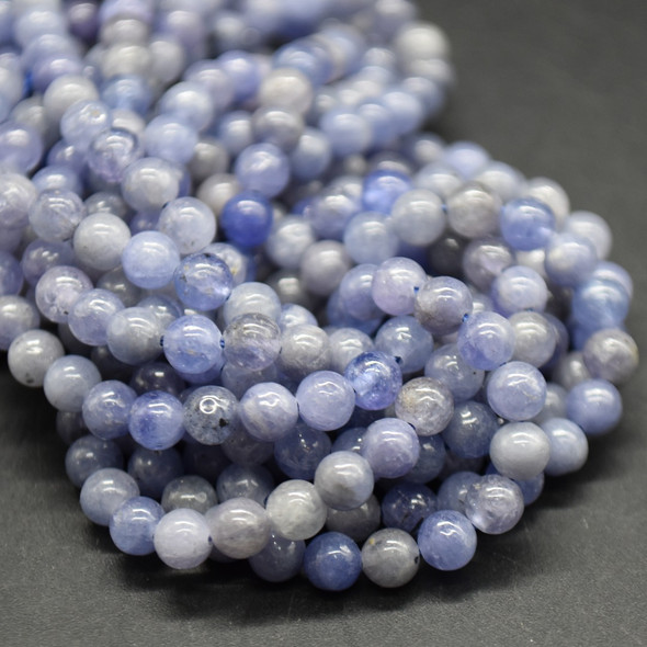 Tanzanite SMOOTH Round Gemstone Beads - 4mm - 15'' Strand, for Jewellery Making