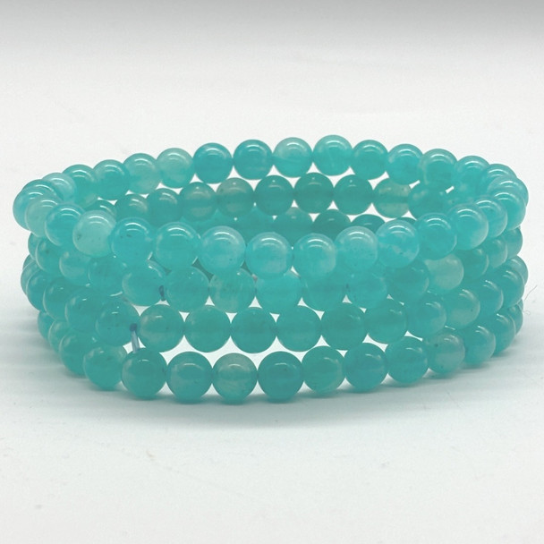 Amazonite Round Beads Sample strand / Bracelet - 1 Pc - 6mm - 7.5'', Grade AAA