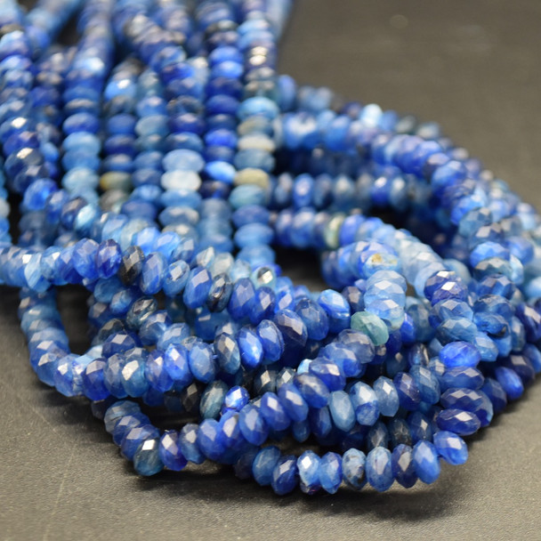 Kyanite FACETED Rondelle Spacer Beads - 4mm x 2mm - 15'' strand, for Jewellery Making, DIY