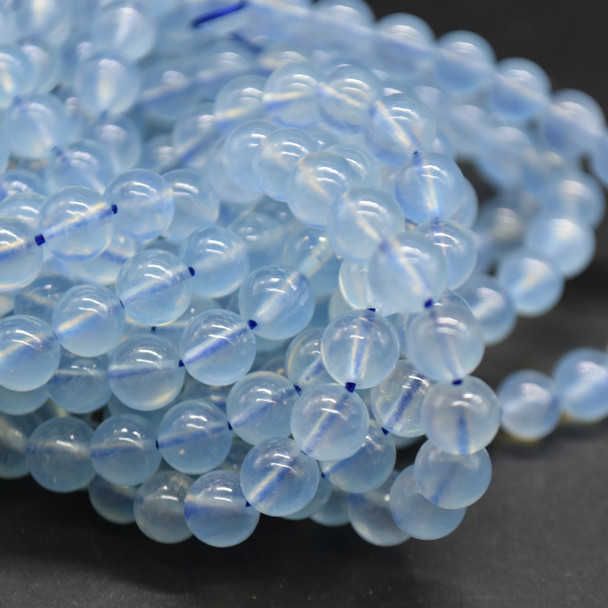 Aquamarine Round Beads - 6.5mm - 6.8mm - Grade A+ - 20'' Strand, for Jewellery Making, DIY