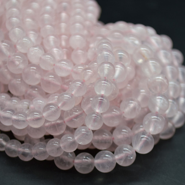 Rose Quartz (Mozambique) Round Gemstone Beads - 6mm, 8mm - 15'' strand, for Jewellery Making
