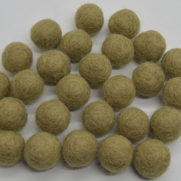 100% Wool Felt Balls - 2cm - Light Olive Grey - 20 Count / 100 Count