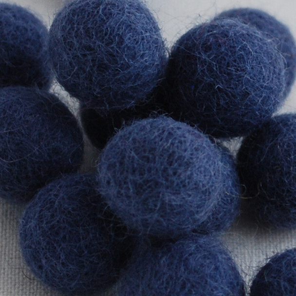 100% Wool Felt Balls - 2cm - Smoke Blue - 20 Count / 100 Count