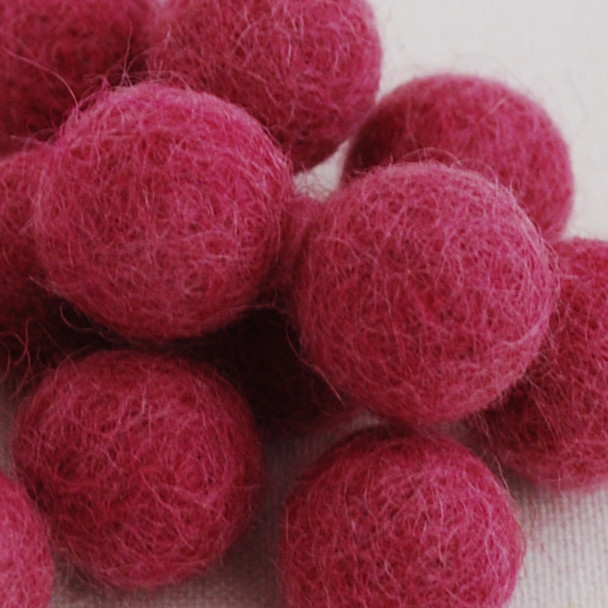 100% Wool Felt Balls - 2cm - Victorian Rose Pink - 20 Count / 100 Count