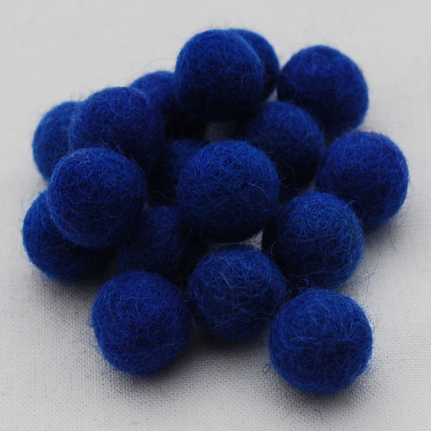 100% Wool Felt Balls - 1.5cm - Ultramarine Blue - 25 Count / 100 Count