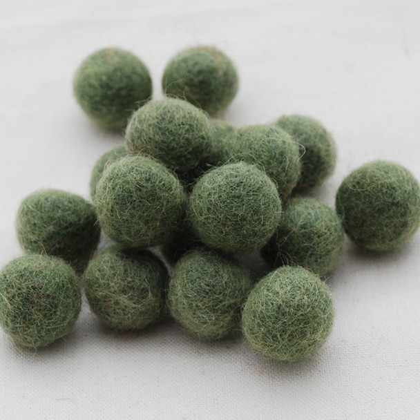 100% Wool Felt Balls - 1.5cm - Pistachio Green - 25 Count / 100 Count