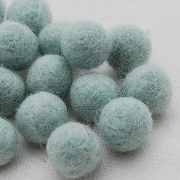 100% Wool Felt Balls - 2cm - Powder Blue - 20 Count / 100 Count