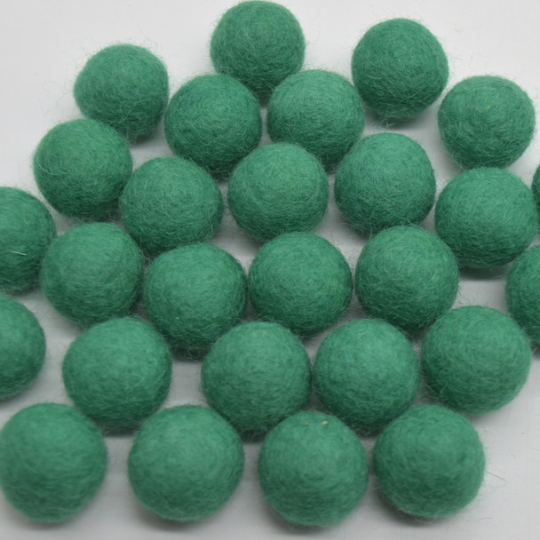 100% Wool Felt Balls - 2cm - Forest Green - 20 Count / 100 Count