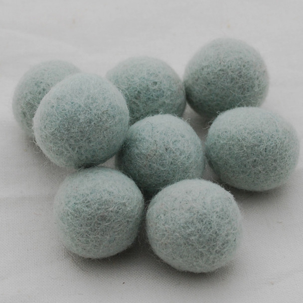 100% Wool Felt Balls - 2.5cm - Powder Blue - 20 Count / 100 Count