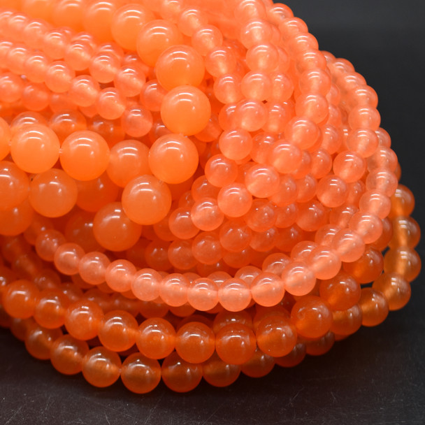 Apricot / Orange Jade (dyed) Semi-precious Gemstone Round Beads 4mm, 6mm, 8mm, 10mm