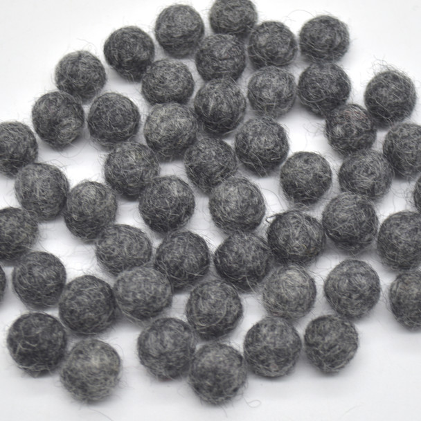 100% Wool Felt Balls - 1cm - Dark Grey Mix - 50 Count / 100 Count