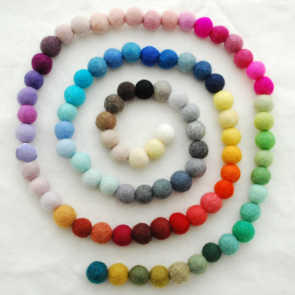 100% Wool Felt Balls - 90 Count - 3cm - 90 Colours