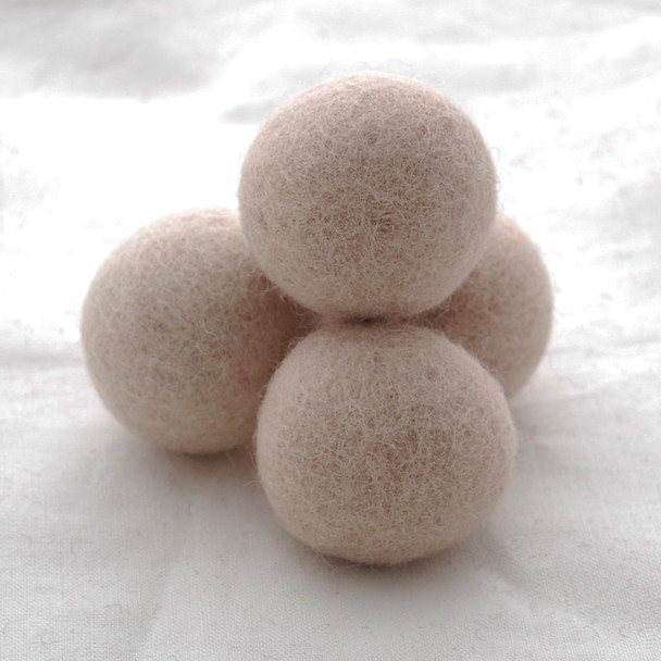 100% Wool Felt Balls - 5 Count - 4cm - Light Latte