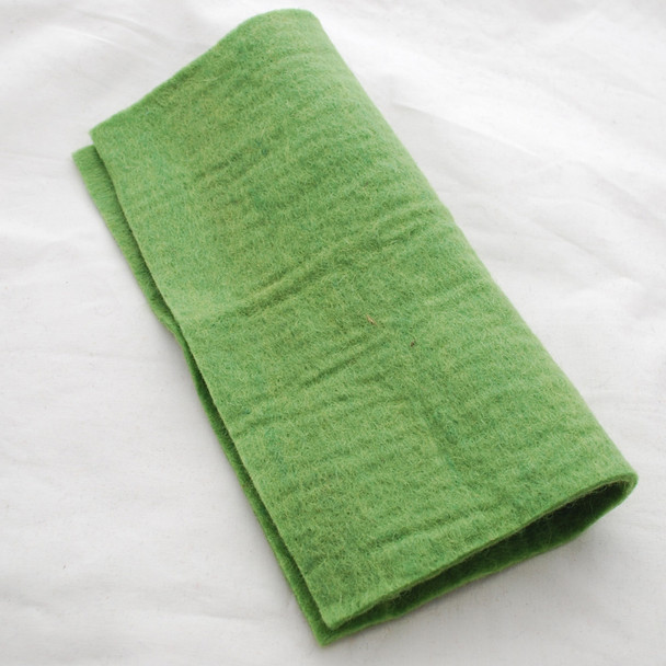 Handmade 100% Wool Felt Sheet - Approx 5mm Thick - 12" Square - Light Asparagus Green
